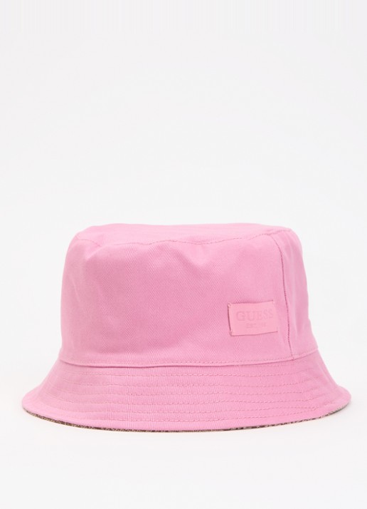 GUESS Noelle II reversible bucket hoed met logoprint - detail 2 camel