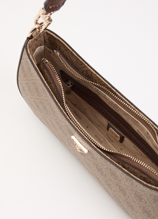 GUESS Noelle II schoudertas met logoprint - detail 2 lichtbruin