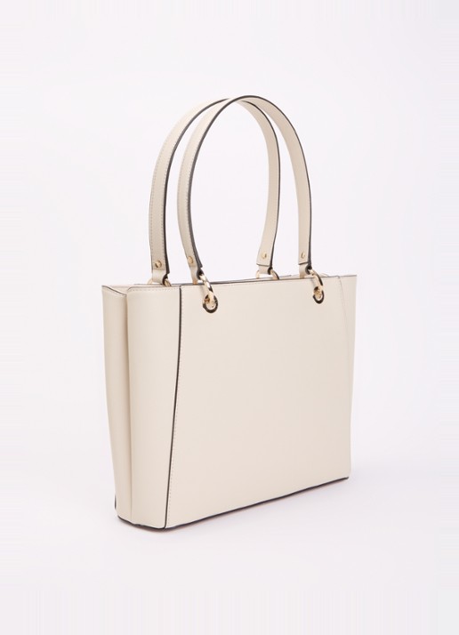 GUESS Noelle ll schoudertas met logoprint - achterkant gebroken wit