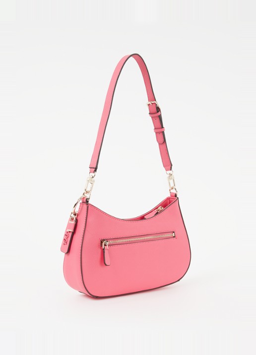 GUESS Noelle schoudertas met logo - achterkant 4 donkerroze