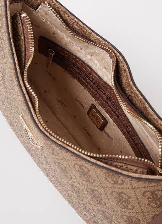 GUESS Noelle schoudertas met logo - detail 4 bruin