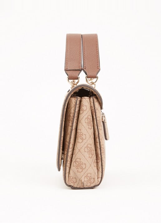 GUESS Noelle schoudertas met logoprint - detail 6 beige