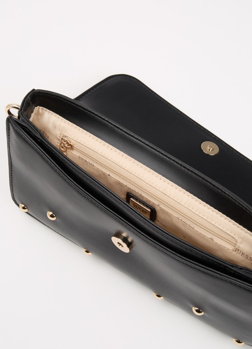GUESS Sadie clutch met afneembare schouderriem en studs - detail 4 zwart