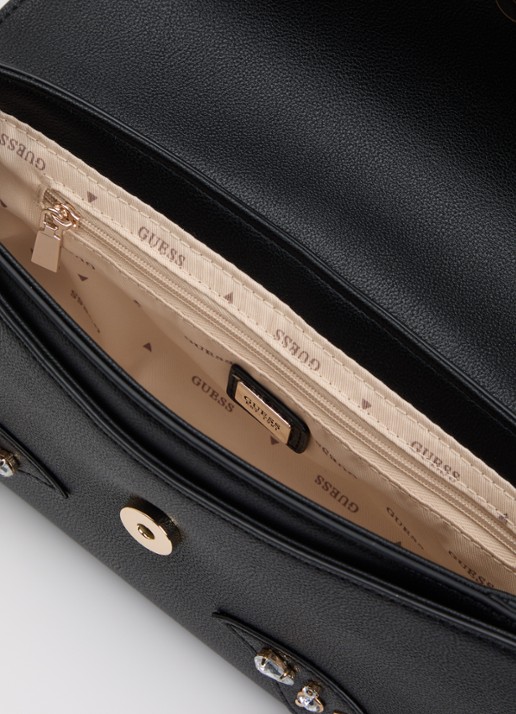 GUESS Sadie Schoudertas met strass - detail 3 zwart