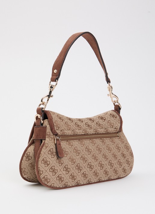 GUESS Samantha crossbodytas met logoprint - achterkant 5 beige