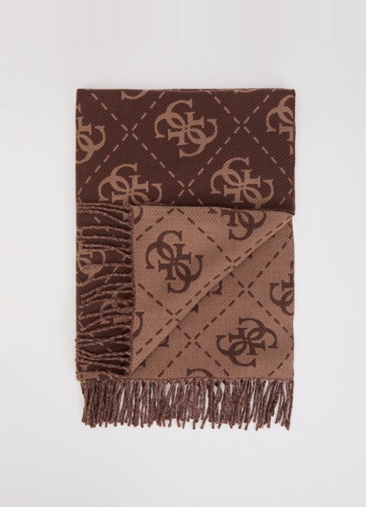 GUESS Sjaal met logoprint en franjes 190 x 70 cm