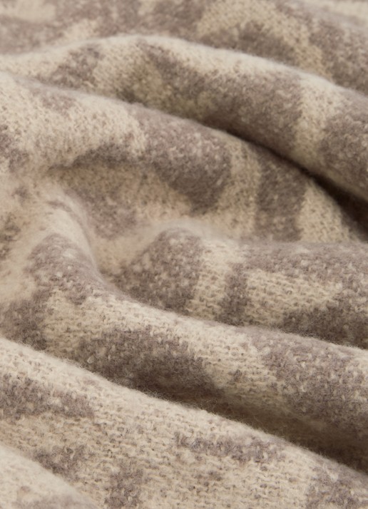 GUESS Sjaal met logoprint en franjes 40 x 180 cm  - detail 3 grijs