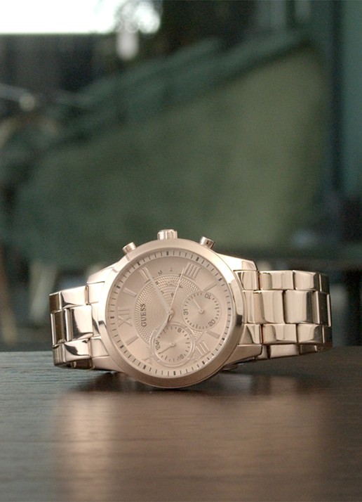 GUESS Solar horloge W1070L2 - detail 4 goud