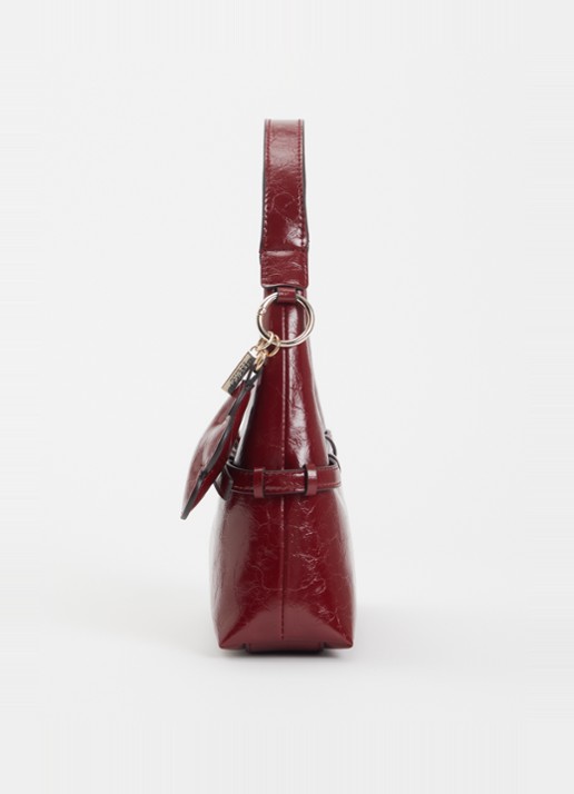 GUESS Taylor Mini schoudertas met logo - detail 4 bordeauxrood