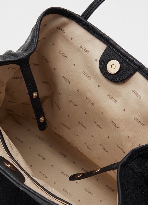 GUESS Victtoria shopper met logoprint en uitneembaar etui - detail 3 zwart