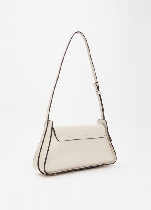 GUESS Xena schoudertas van leer - achterkant 4 beige