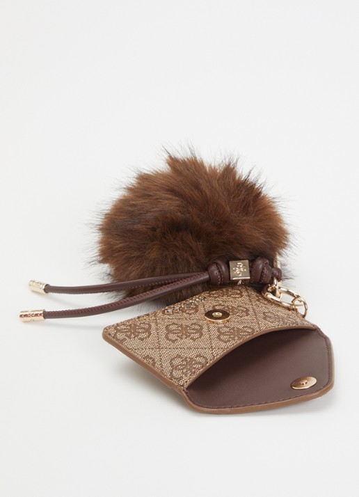 GUESS Yvonne tasbedel met logoprint - voorkant 2 bruin