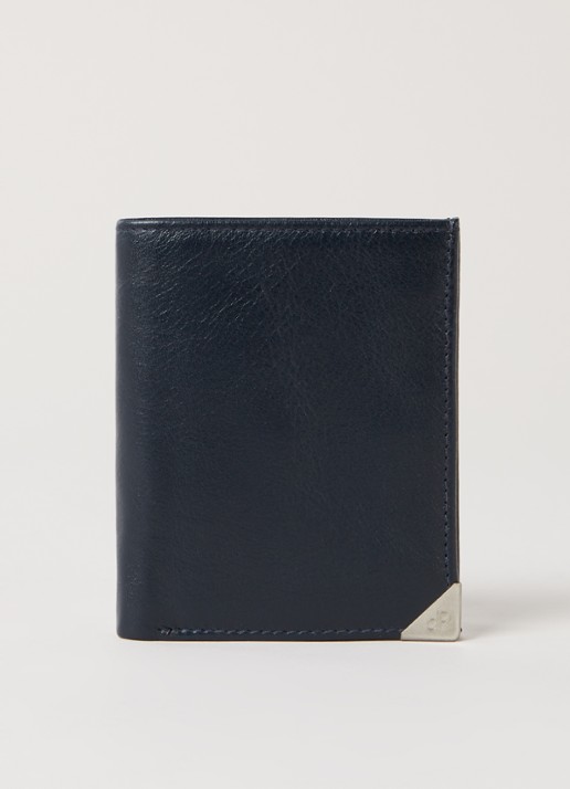 H.J. de Rooy Portemonnee van leer - voorkant 2 donkerblauw