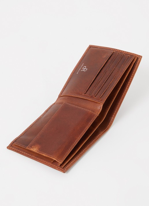 H.J. de Rooy Portemonnee van leer - voorkant 2 cognac