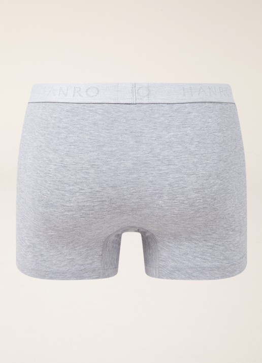 Hanro Cotton Essentials boxershorts in 2-pack - achterkant 3 grijsmele