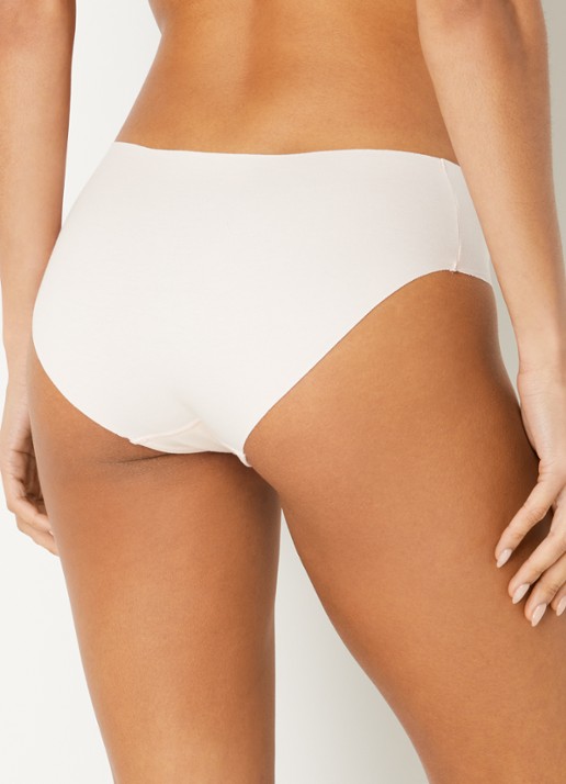 Hanro Invisible Cotton naadloze slip - achterkant 2 creme