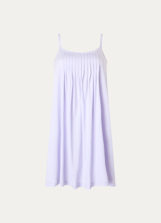 Hanro Juliet slipdress met plooidetail - voorkant 2 paars
