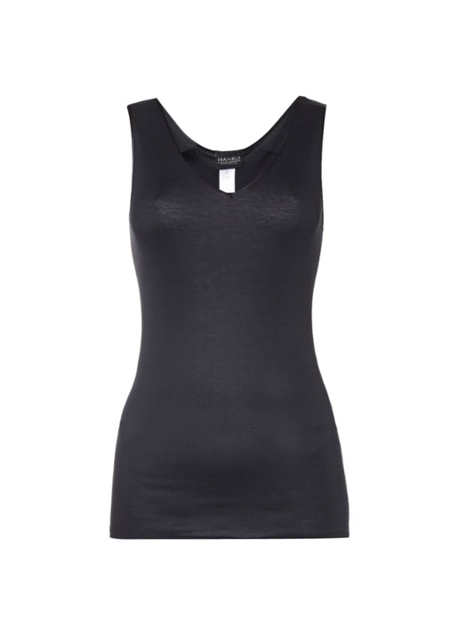 Hanro Naadloos singlet van katoen - voorkant 2 zwart