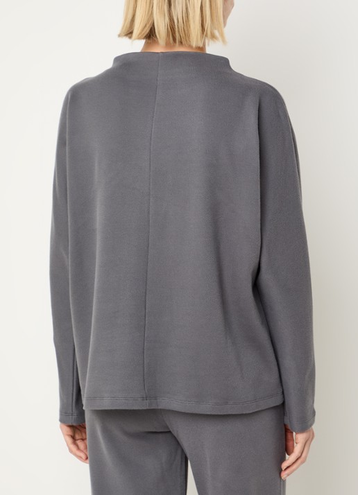Hanro Oversized sweater met ronde hals - achterkant grijs