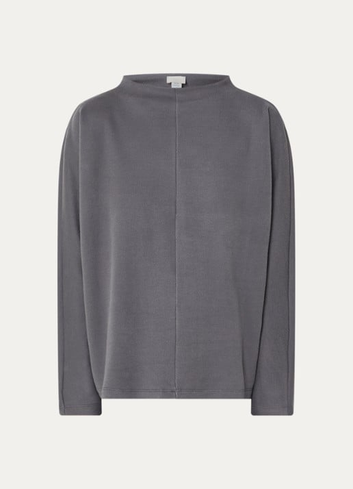 Hanro Oversized sweater met ronde hals - voorkant 2 grijs