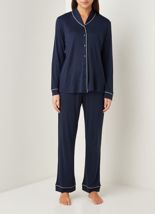 Hanro Pyjamaset  met contrasterende bies