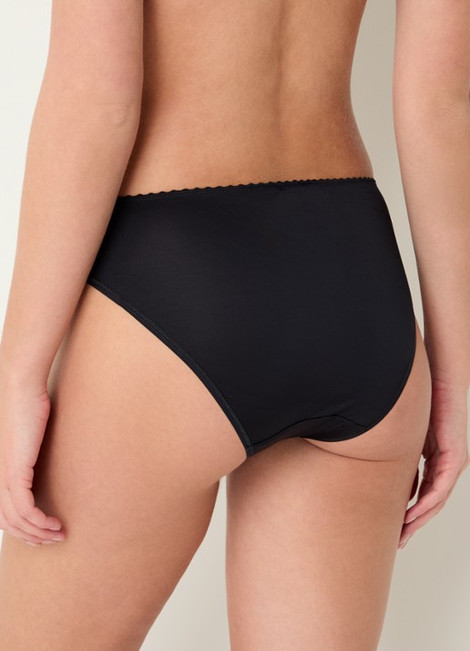 Hanro Satin Deluxe slip - achterkant 4 zwart