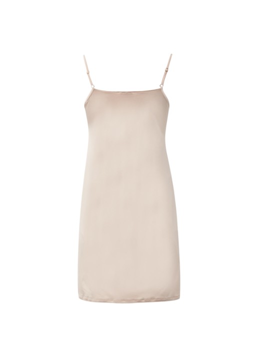 Hanro Satin Deluxe slipdress - achterkant beige