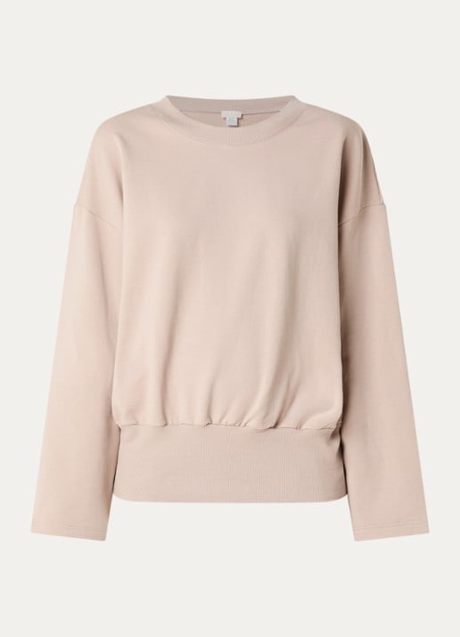 Hanro Sweater met ronde hals - voorkant beige