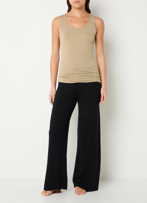 Hanro Tanktop in wolblend met boothals - voorkant 2 beige