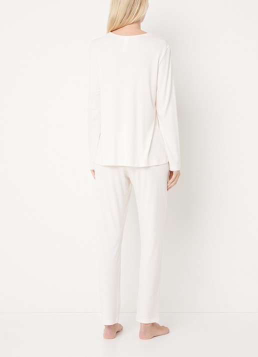 Hanro Tyra pyjamaset van katoen - achterkant 4 creme