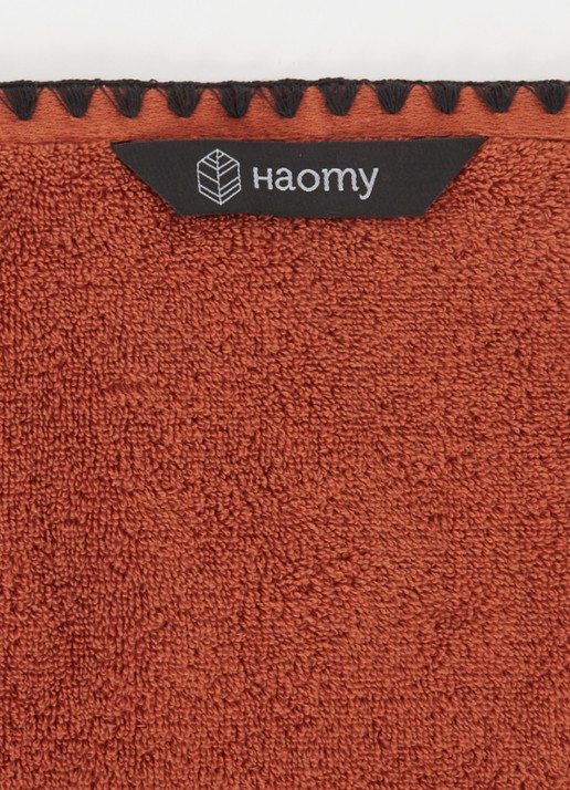 Haomy Issey gastendoek 30 x 50 cm - detail roestbruin