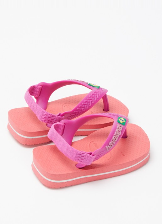 Havaianas Brasil slipper met hielbandje - achterkant 3 koraalroze