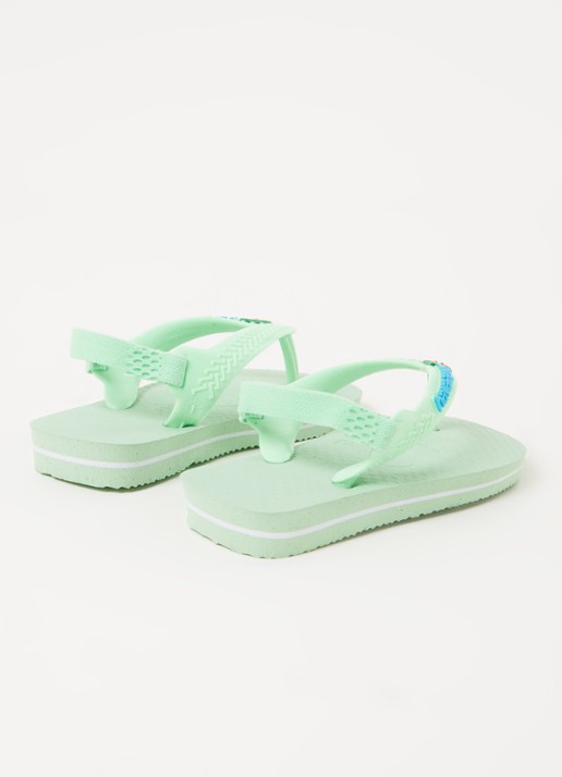 Havaianas Brasil slipper met hielbandje - detail lindegroen