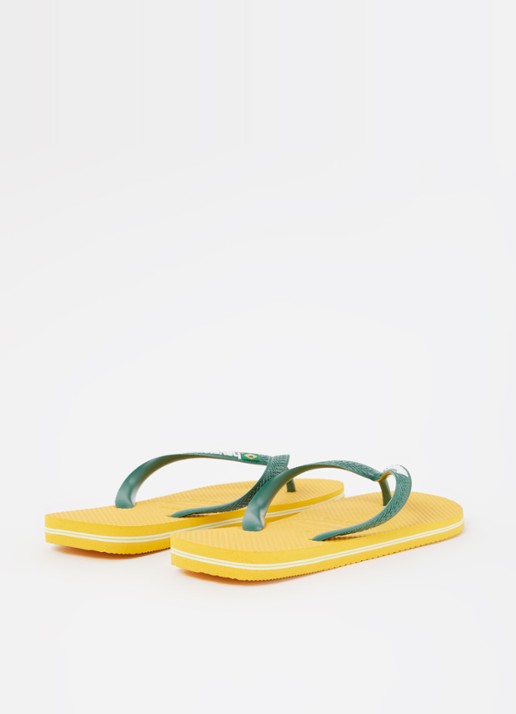 Havaianas Brasil slipper met logo - detail geel