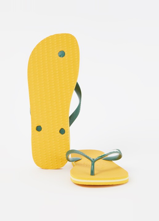 Havaianas Brasil slipper met logo - detail 2 geel