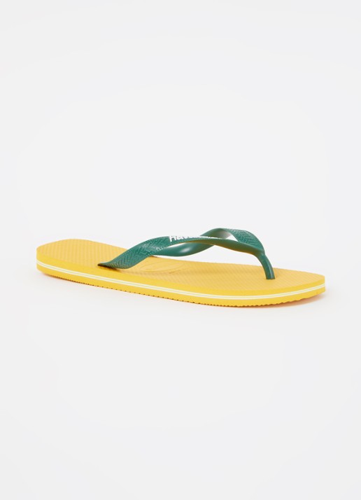 Havaianas Brasil slipper met logo - voorkant 4 geel