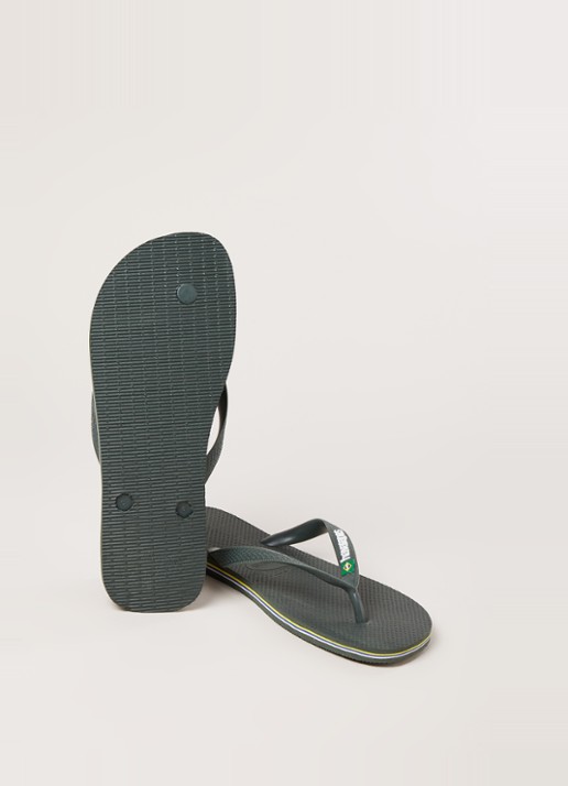 Havaianas Brasil slipper met logo - detail 4 olijfgroen