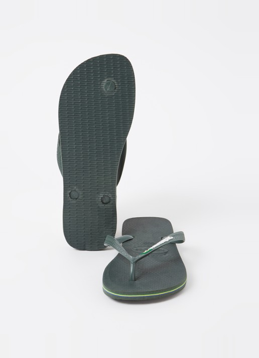 Havaianas Brasil slipper met logo - detail 2 bronsgroen