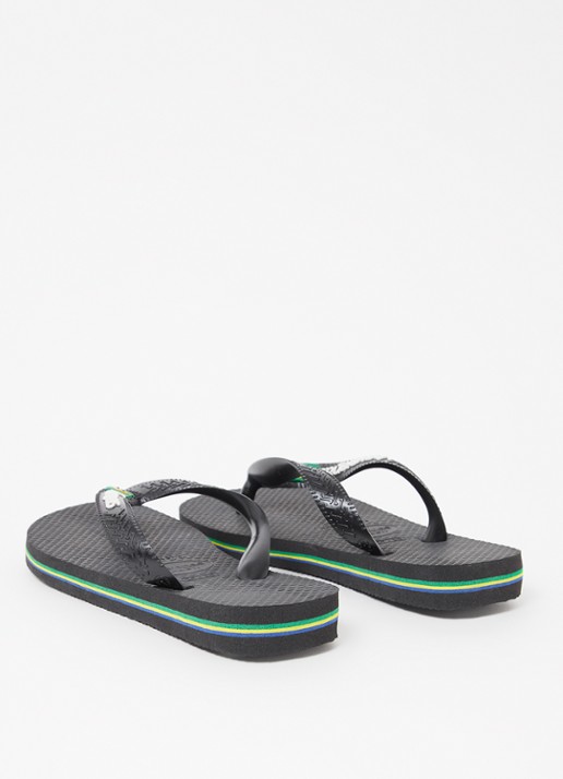 Havaianas Brasil slipper met logo - achterkant zwart