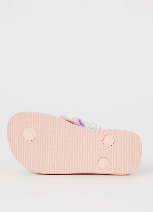 Havaianas Fluffy slippers van fluweel met print - detail 2 roze