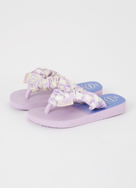 Havaianas Fluffy slippers van fluweel met print - voorkant 2 lila