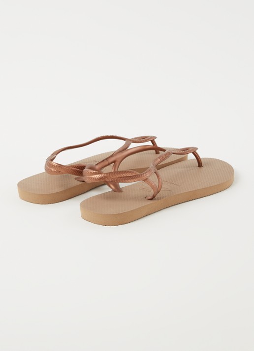 Havaianas Luna sandaal met logo - detail roségoud