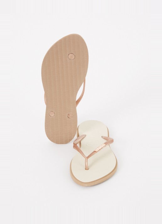 Havaianas Slim Point slipper met logo - detail 4 camel