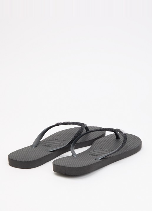 Havaianas Slim slipper met glitter - achterkant 4 zwart