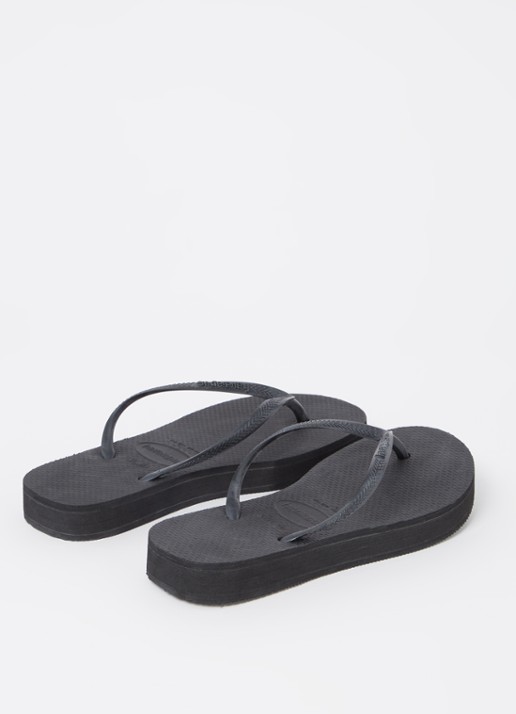 Havaianas Slim slipper met logo - achterkant 4 zwart
