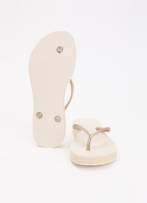 Havaianas Slim slipper met logo - detail beige