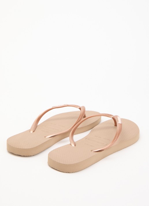 Havaianas Slim slipper met logo - achterkant 4 roségoud
