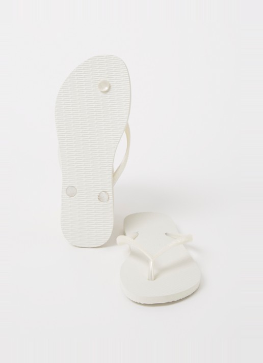 Havaianas Slim slipper met logo - detail wit