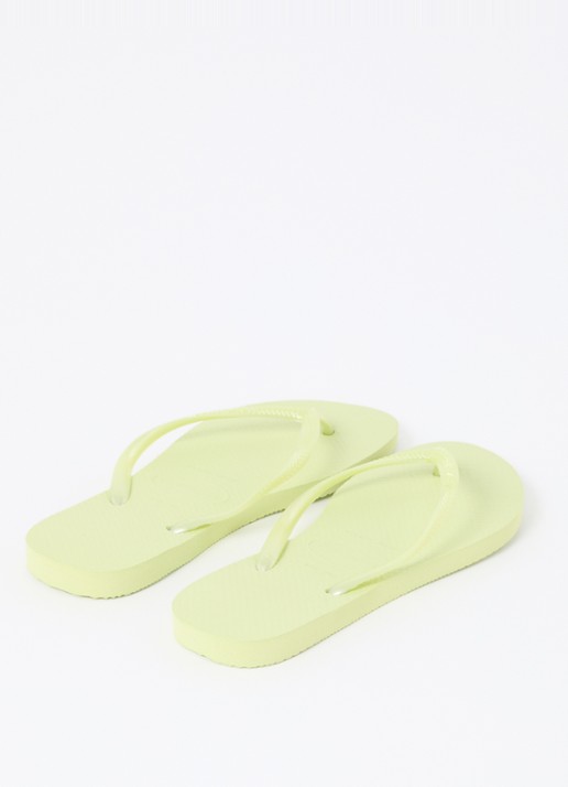 Havaianas Slim slipper met logo - achterkant 2 lichtgroen
