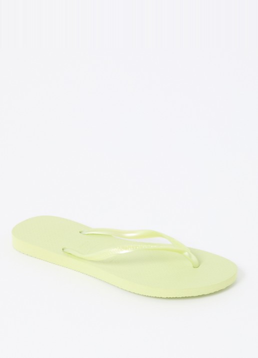 Havaianas Slim slipper met logo - voorkant 4 lichtgroen